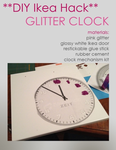 DIY Ikea Hack - Glitter Clock Tutorial by sketchystyles.com