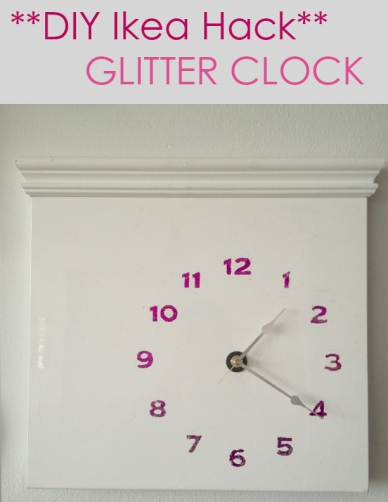 DIY Ikea Hack - Glitter Clock Tutorial by sketchystyles.com